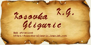Kosovka Gligurić vizit kartica